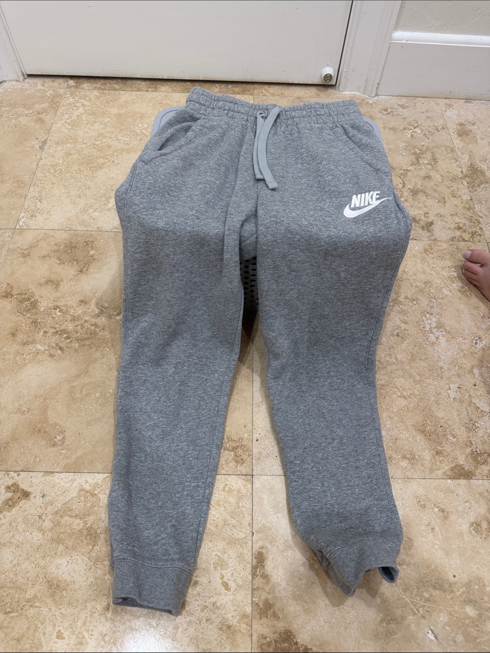 Nike Kids Gray Sweat Joggers with White Logo